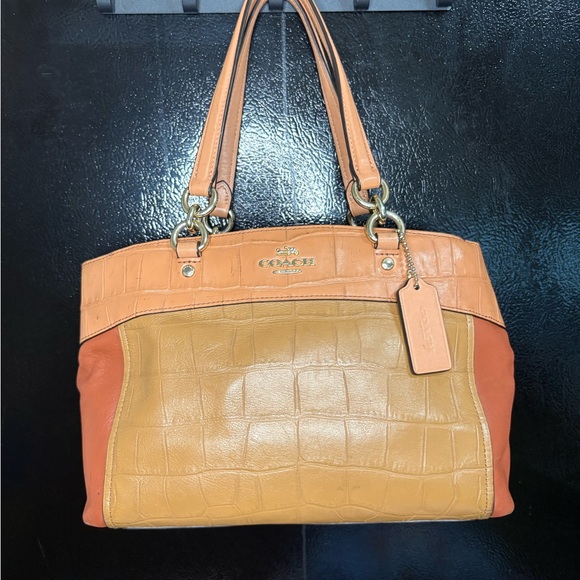 Coach Handbags - Coach Two-Tone Leather Shoulder Bag
